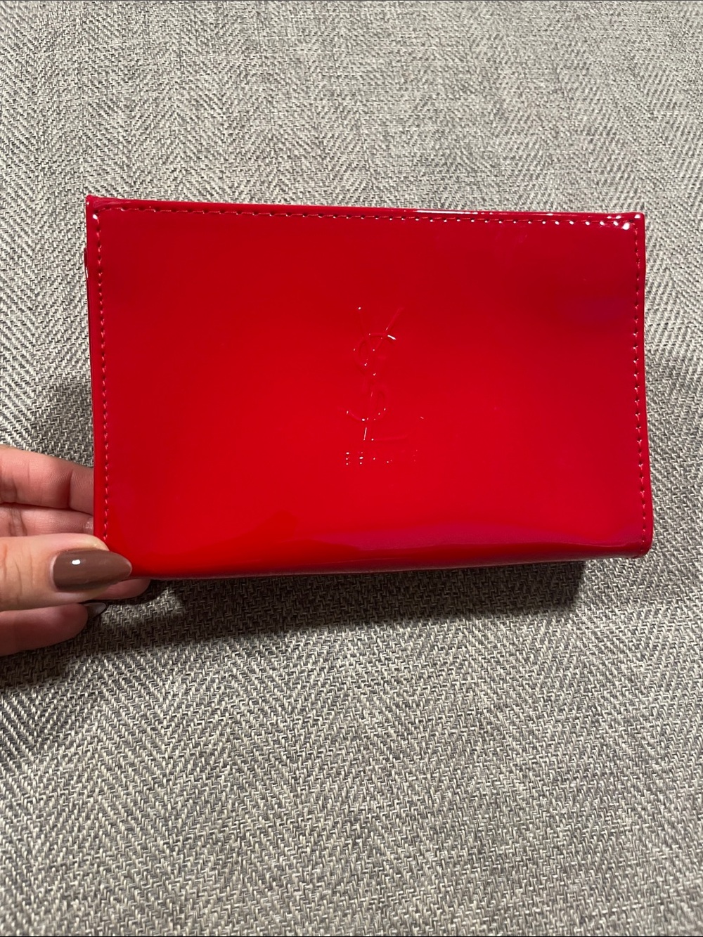 Saint Laurent Red Patent Leather Pouch